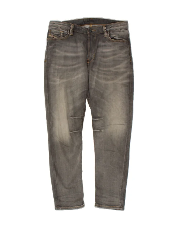 DIESEL Womens Cropped Jeans W27 L24 Grey Cotton