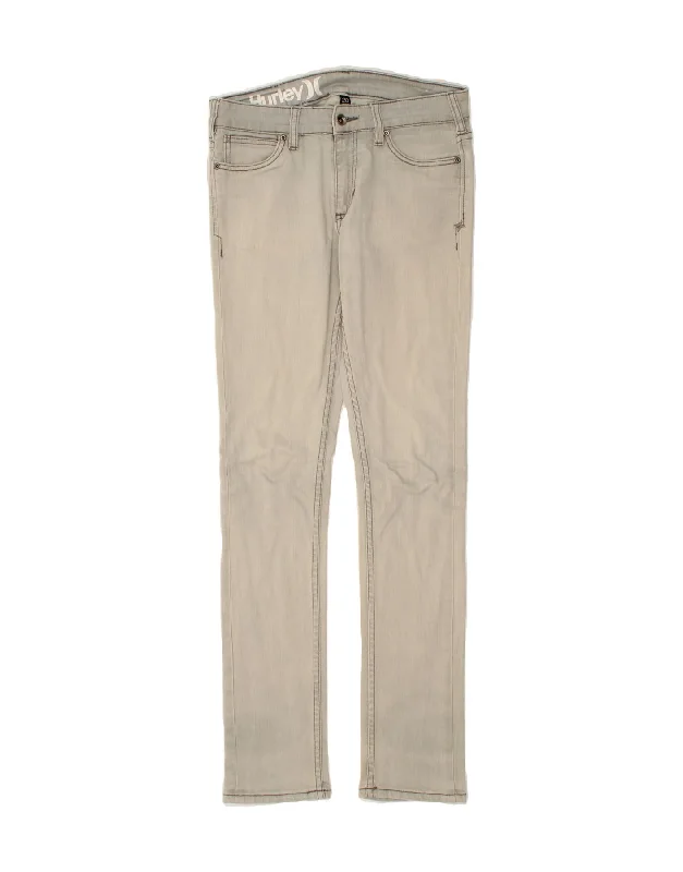 HURLEY Womens Slim Jeans W28 L32 Grey Cotton