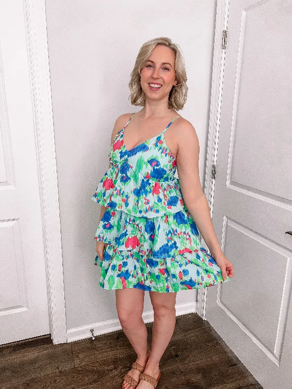 Brushstroke Blue Dress
