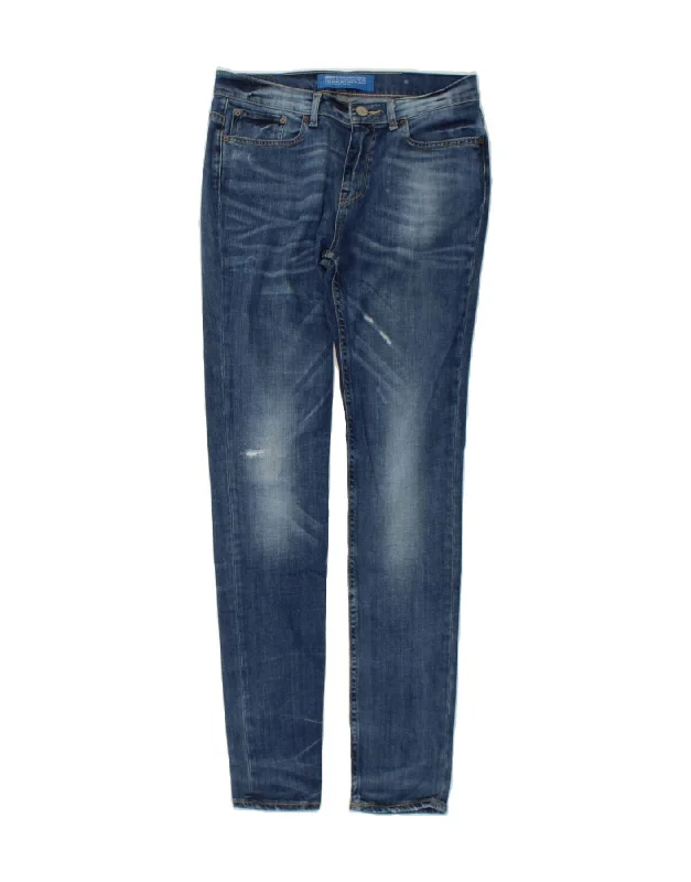 ADIDAS Womens Skinny Jeans W30 L31 Blue Cotton