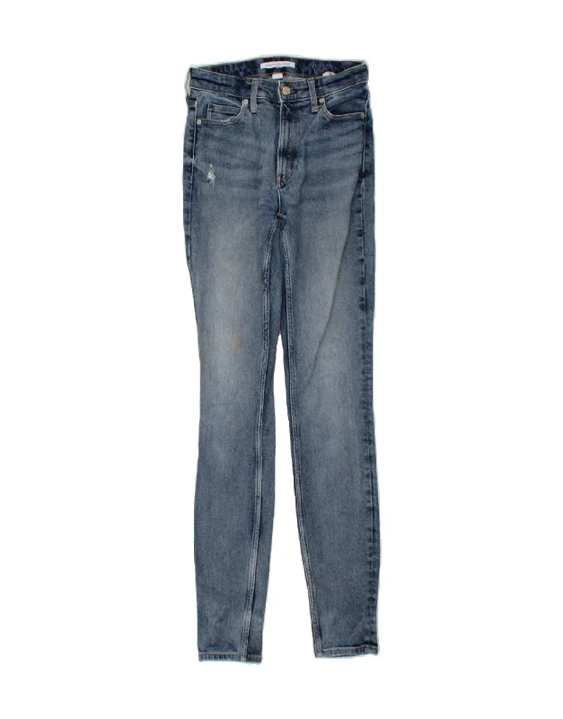 CALVIN KLEIN Womens Skinny Jeans W27 L34 Blue Cotton