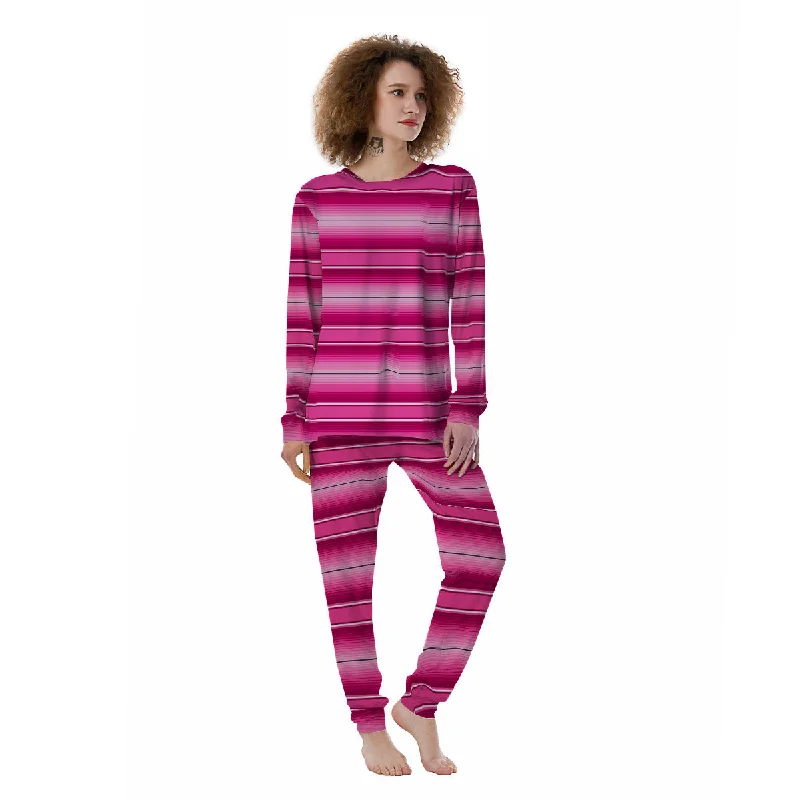 Mexican Serape Pink Print Women's Pajamas