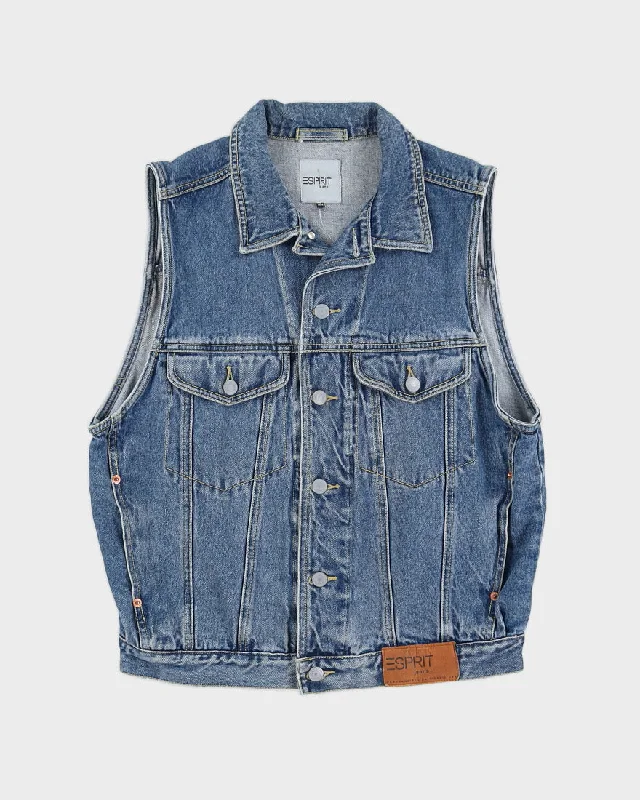 Vintage 90s Espirit Sleeveless Denim Jacket - L