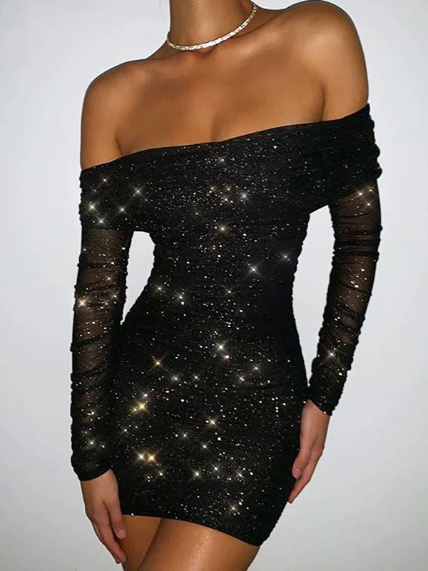 Off Shoulder Bodycon Sexy Mini Dress