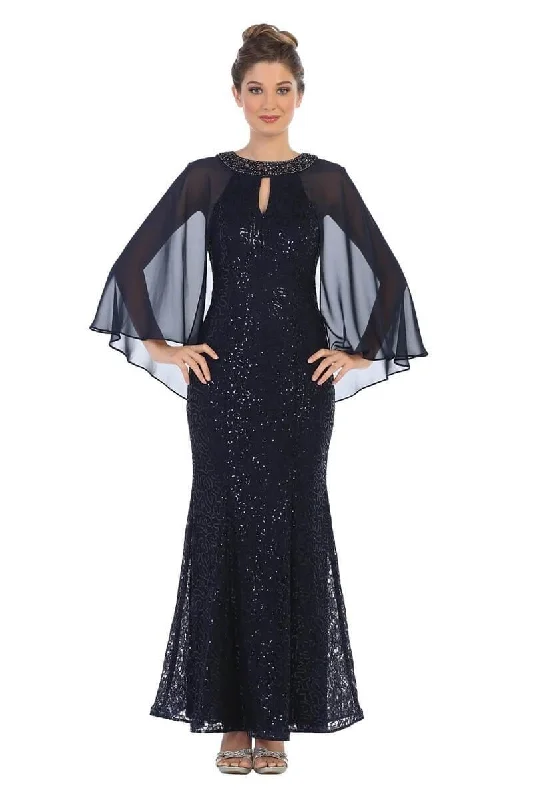 Mother of the Bride Long Formal Cape Dress Sale