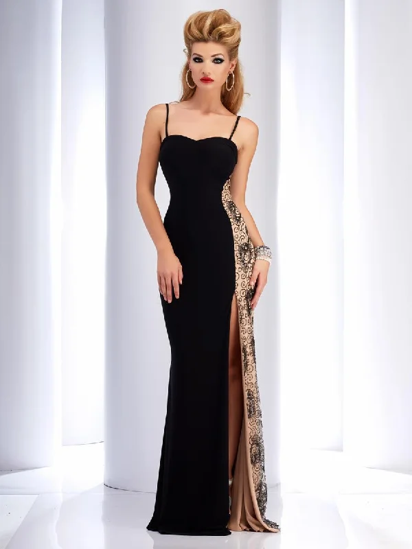 Clarisse - 2817 Sequined Contrast Panel Gown