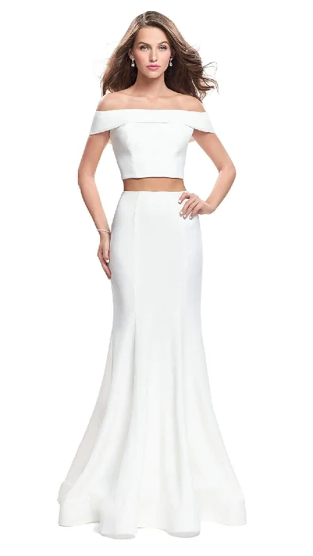 La Femme - 25578 Two-Piece Fold-Over Off Shoulder Jersey Gown