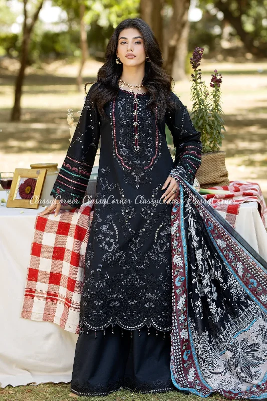 Black Embroidered Lawn Salwar Kameez