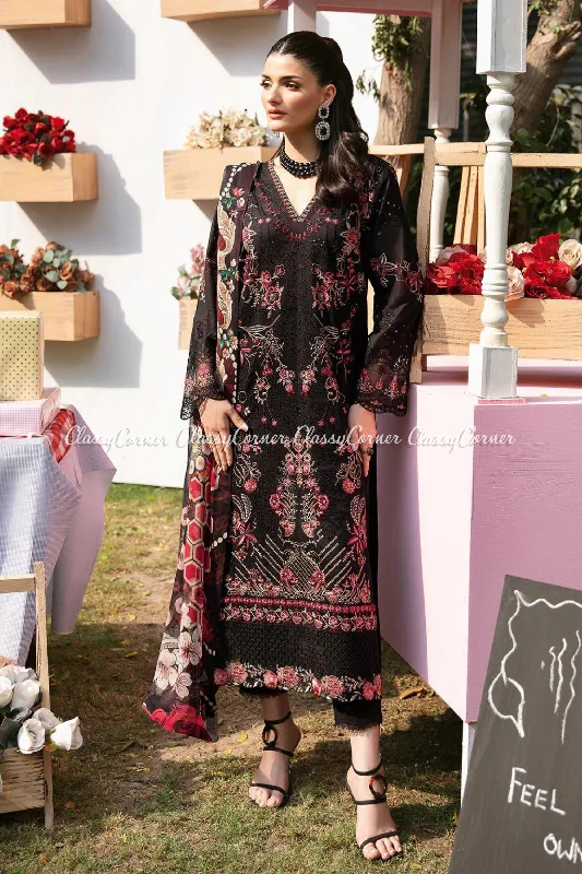 Black Embroidered Lawn Suit