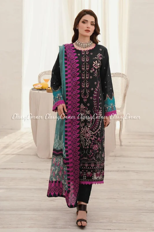 Black Lawn Pakistani 3PC Suit