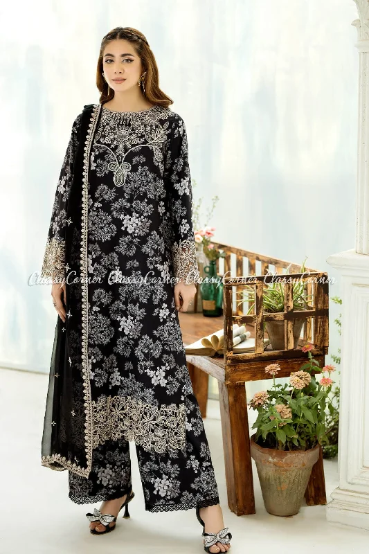 Black Lawn Readymade Salwar Kameez