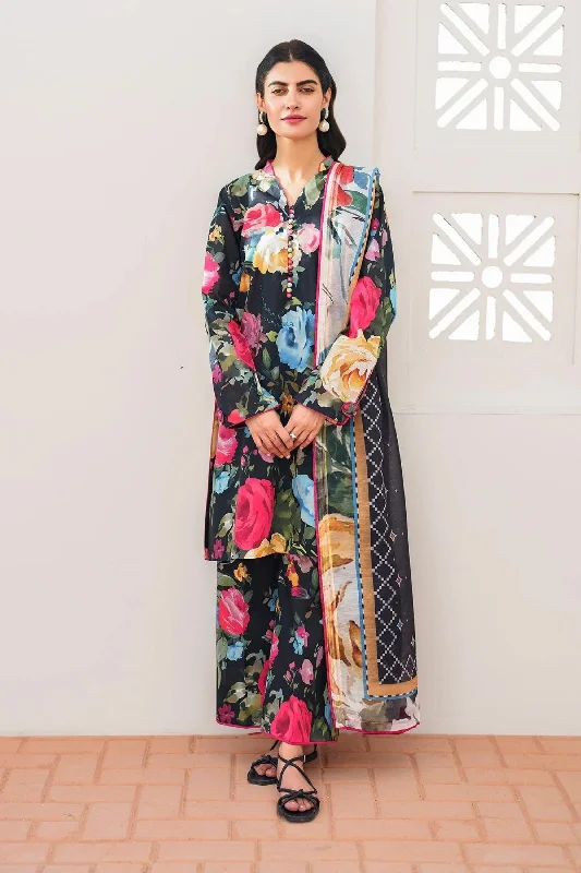 Black Multi Lawn Salwar Kameez