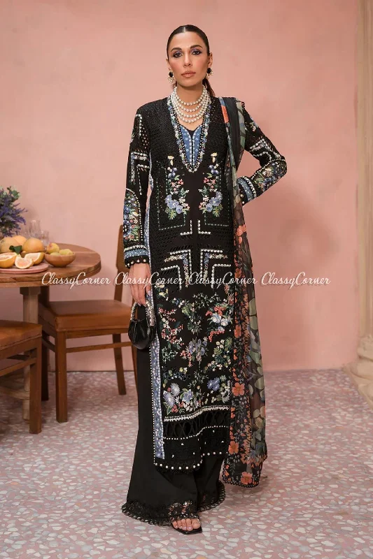 Black Pakistani Lawn Salwar Kameez