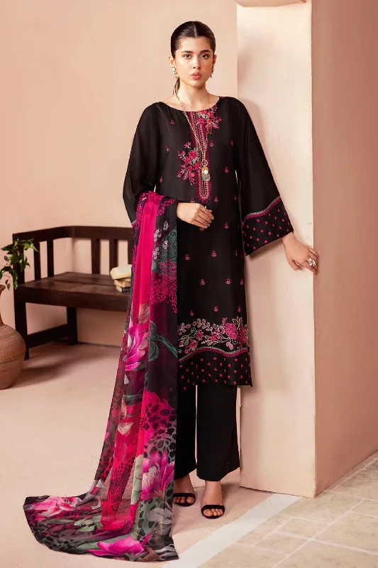 Black Pink 3pc Lawn Suit