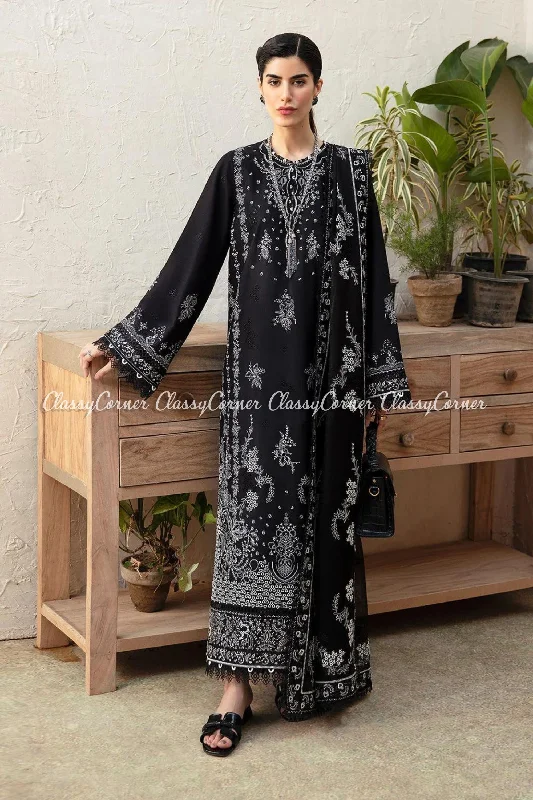 Black White Lawn Pakistani Suit