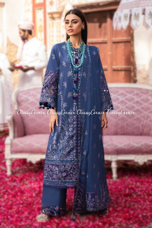 Blue Lawn Embroidered 3pc Formal Suit