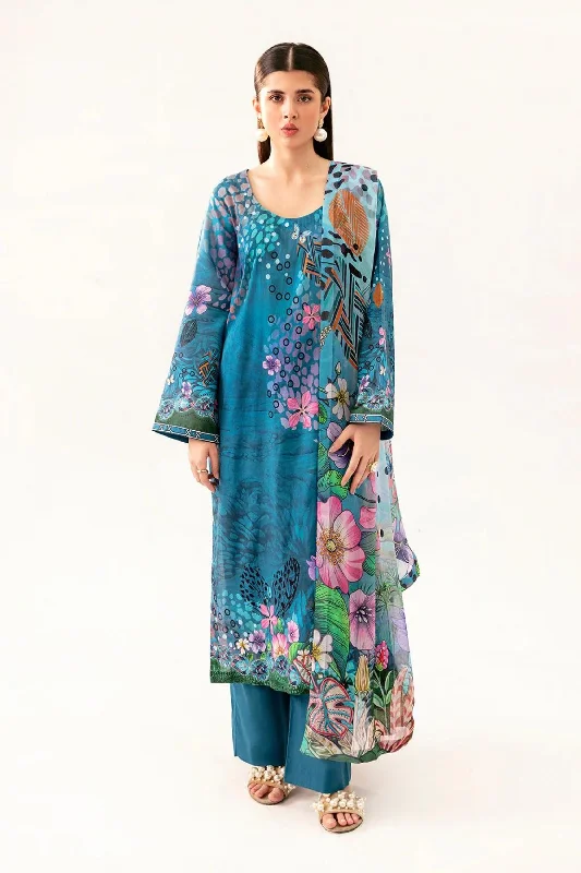 Blue Multi Lawn Salwar Kameez