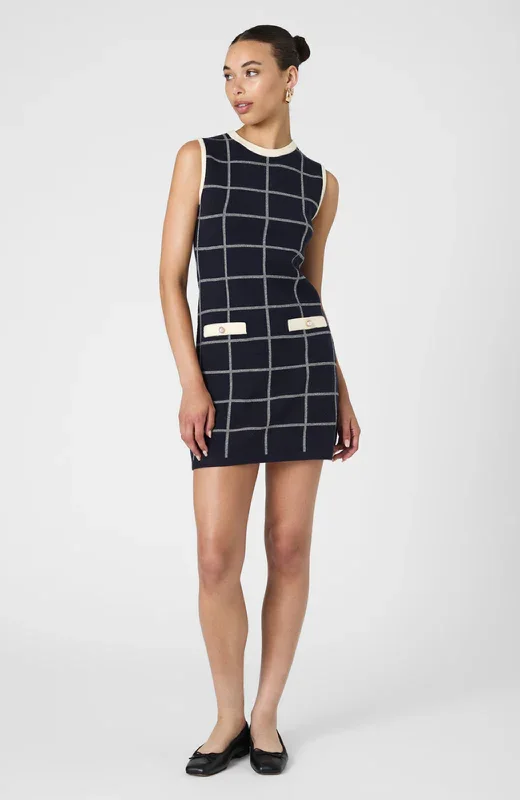 French Connection - Check Sleeveless Crew Dress