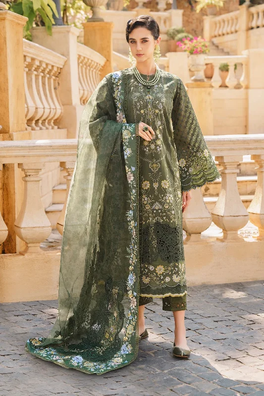 Dark Green Lawn Pakistani 3PC Suit