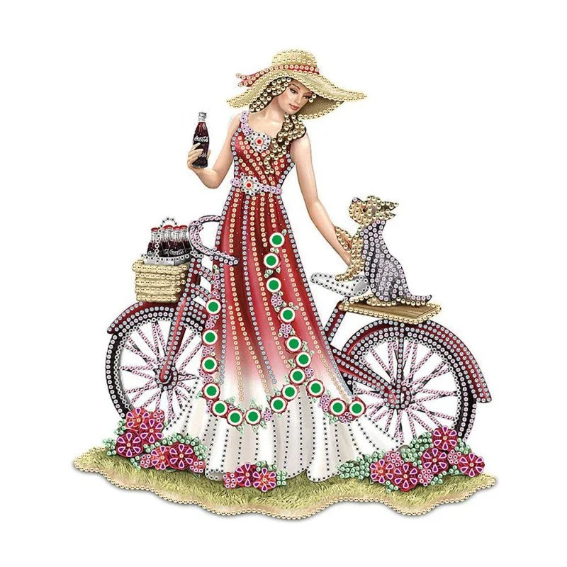 Diamond Painting - Crystal Rhinestone - Bicycle Lady (35*35cm)