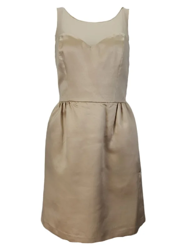 ERIN Women's Beige Back Bows Wiona Dress #40811854660 8 NWT