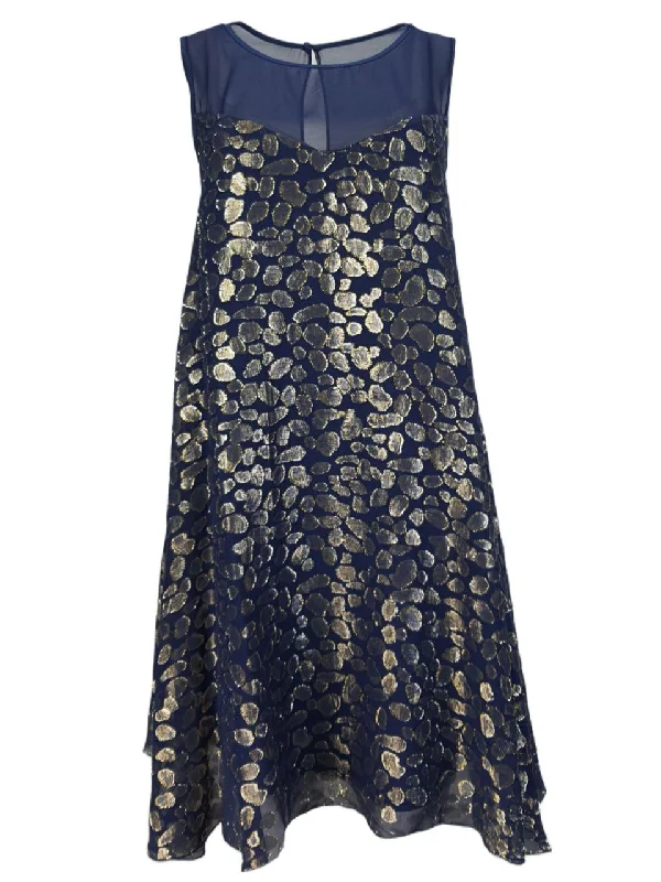 ERIN Women's Blue Marla A-Line Dress #41014104440 4 NWT