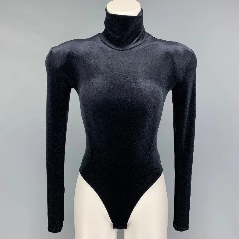 FAITH CONNEXION Size S Black Polyamide Velvet Body Suit