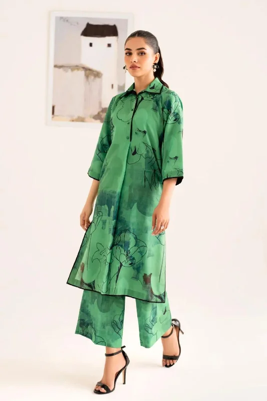 Green Readymade Lawn 2PC Co-ord Set