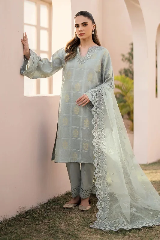 Grey Jacquard Lawn 3PC Suit