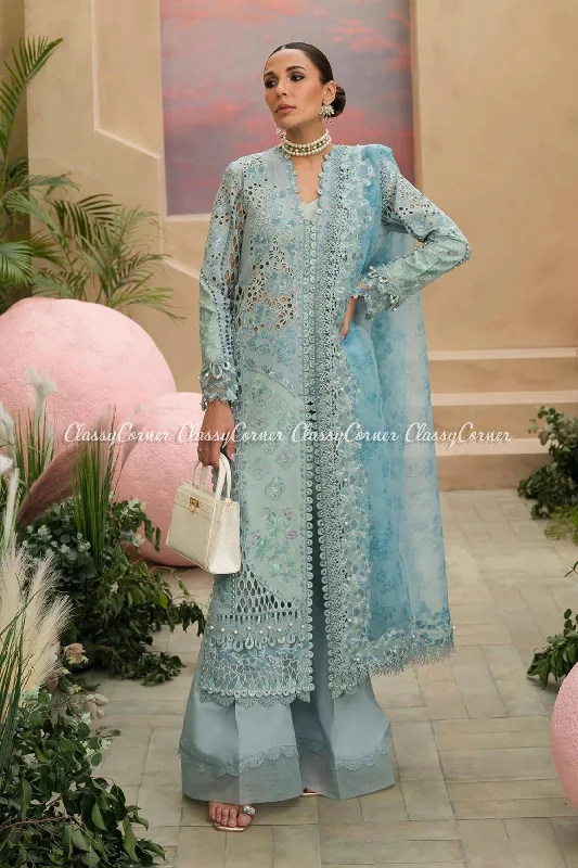 Ice Blue Formal Wear Lawn Suit