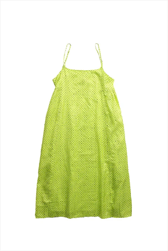 Injiri Folklore Slip Dress Yellow with Polka Dots