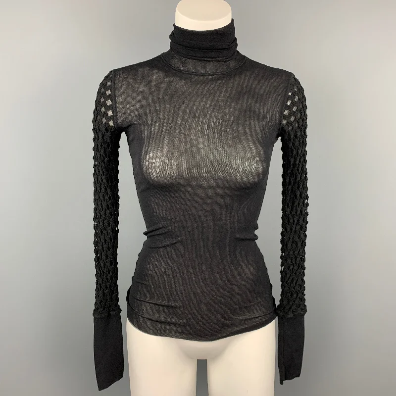 JEAN PAUL GAULTIER Size XS Black Mesh Polyamide Dress Top