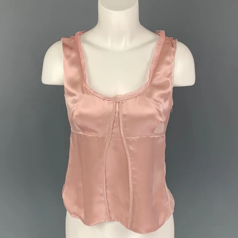 JIL SANDER Size 6 Pink Silk Camisole Dress Top