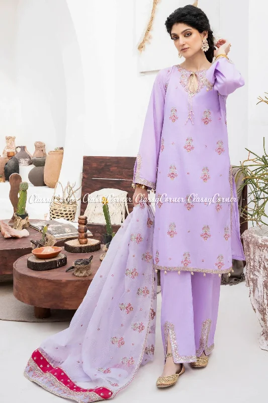 Lavender Lawn Embroidered Salwar Kameez