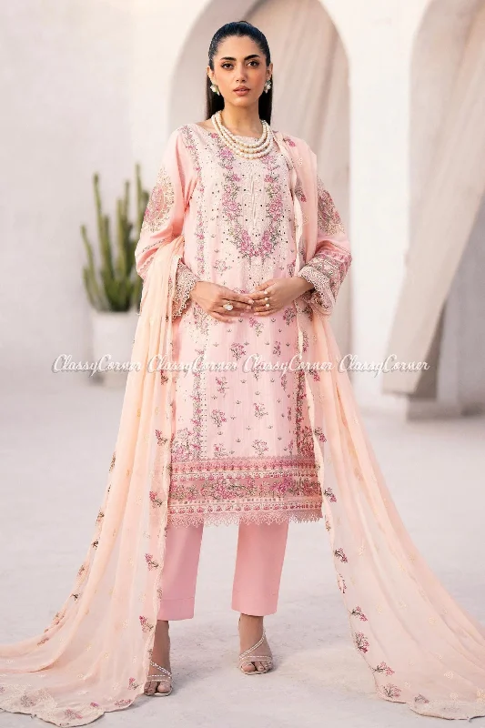 Light Pink Formal Wear Lawn Suit