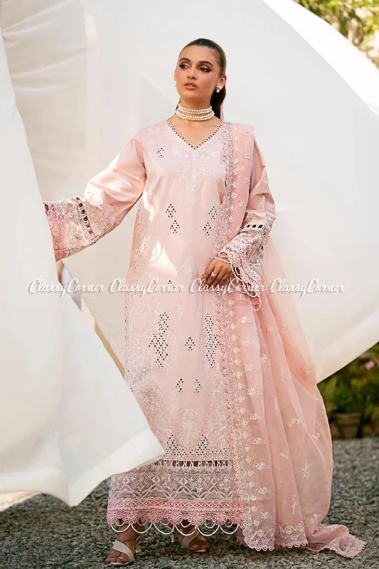 Light Pink Lawn Formal Wear Suit