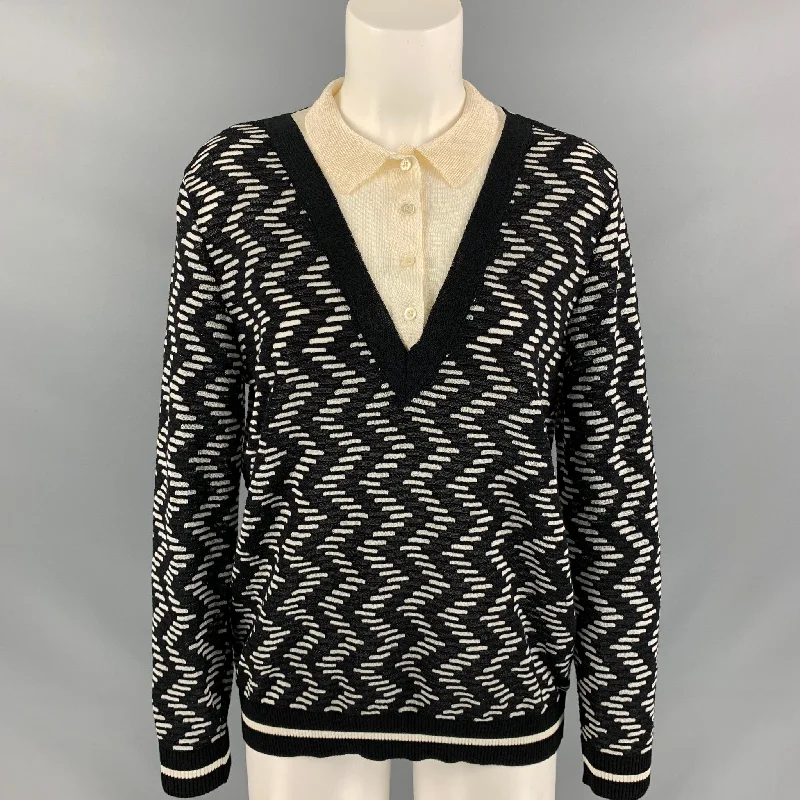 M MISSONI Size 8  Black Grey Knitted Viscose Blend Dress Top