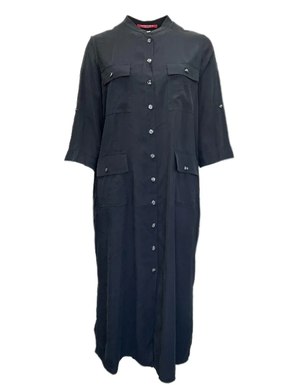 Marina Rinaldi Women's Black Dadaista Button Down Shift Dress NWT