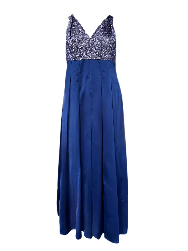 MARINA RINALDI Women's Blue Elemento Empire Waist Dress $1295 NWT