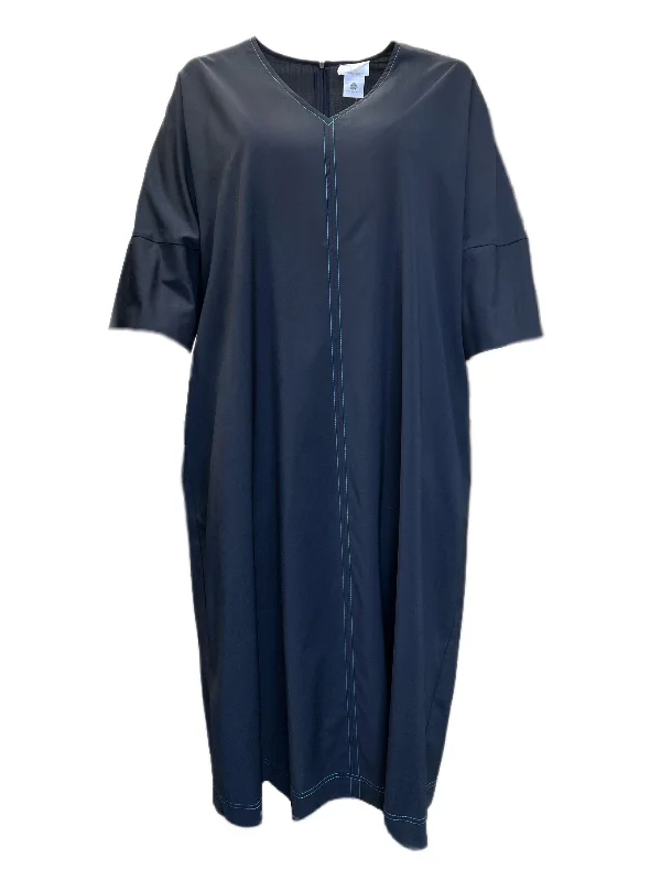 Marina Rinaldi Women's Navy Danae Virgin Wool Shift Dress NWT