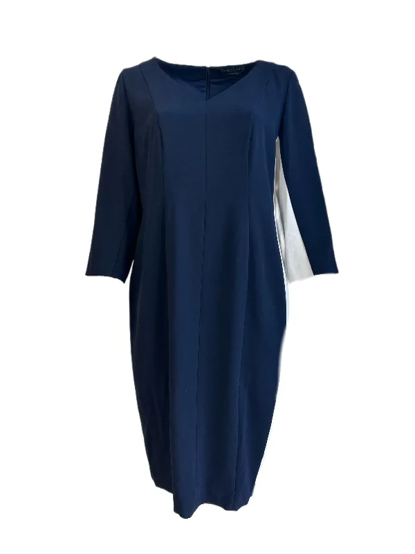 Marina Rinaldi Women's Navy Dentro Shift Dress Size 22W/31 NWT