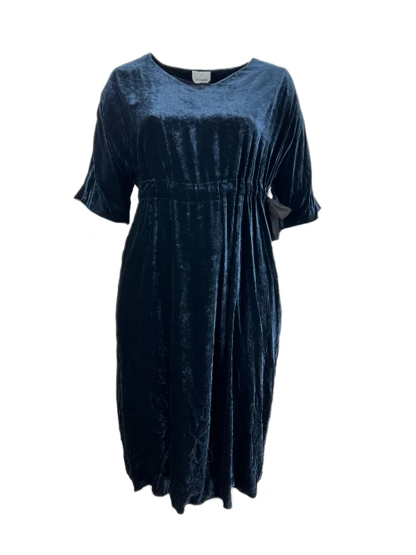 Marina Rinaldi Women's Navy Dorotea Velour Dress NWT