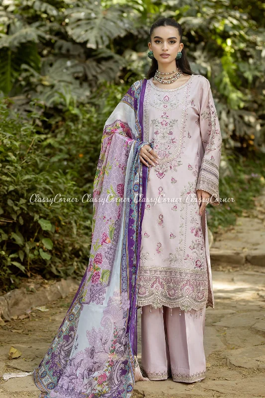 Mauve 3pc Lawn Salwar Kameez