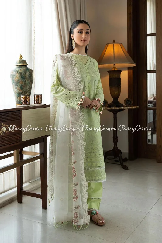 Mint Green Lawn Formal Wear Suit