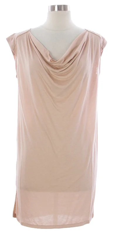 NAILA Women's Light Brown Cowl Neck Halaya Dress Dre2LBR $110 NEW