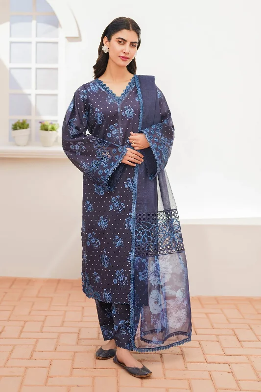 Navy Blue Lawn Readymade Suit