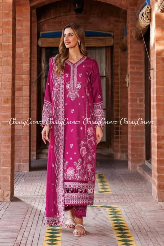 Pakistani Lawn Embroidered 3PC Suit