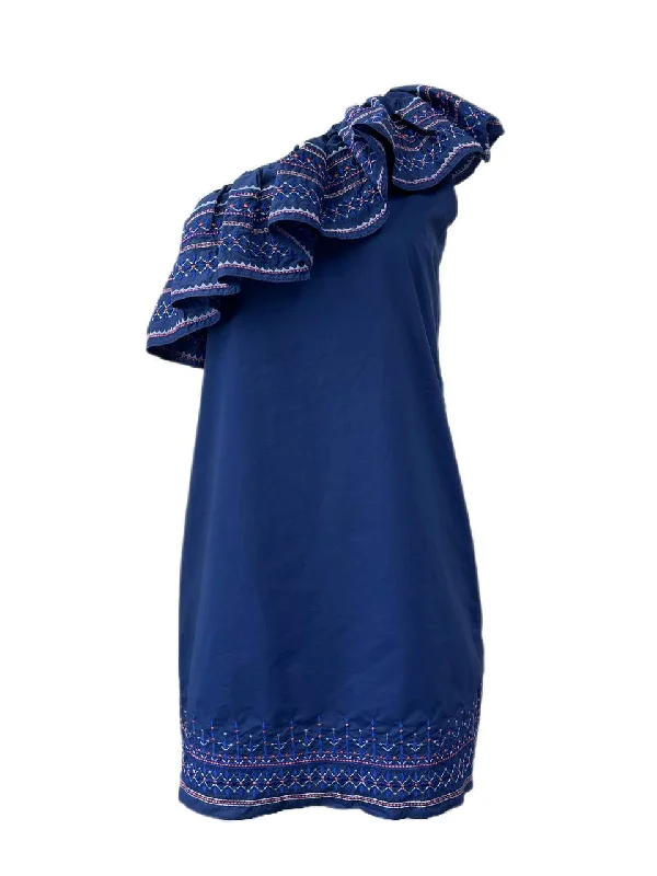 PARKER Women's Lazuli Embroidered One Shoulder Dress Size XS NWT