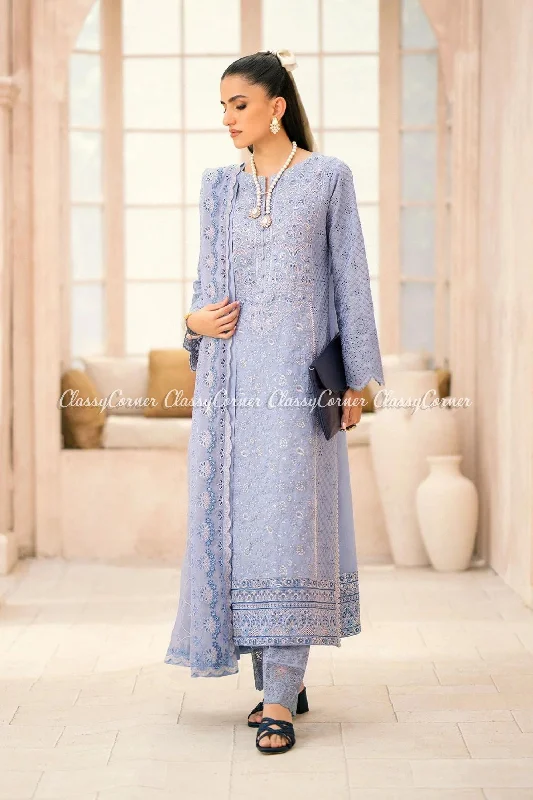 Pastel Blue Formal Lawn Suit