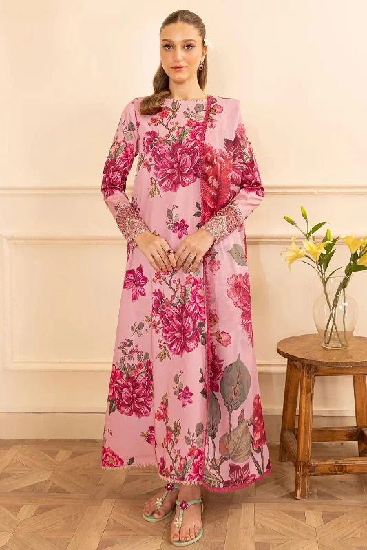 Pink Formal Lawn Frock Suit